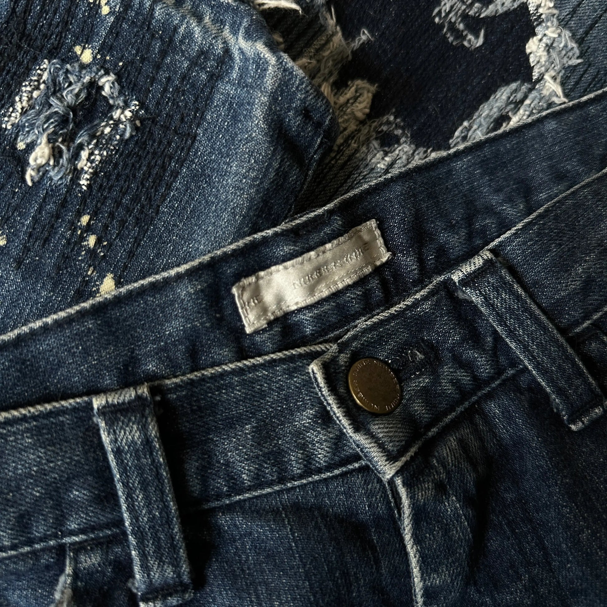 AW01 Number (N)ine “Grunge” Bootcut Denim - 269archive