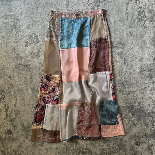 AW02 COMME des GARÇONS Tricot “Silk Patchwork” Skirt - 269archive