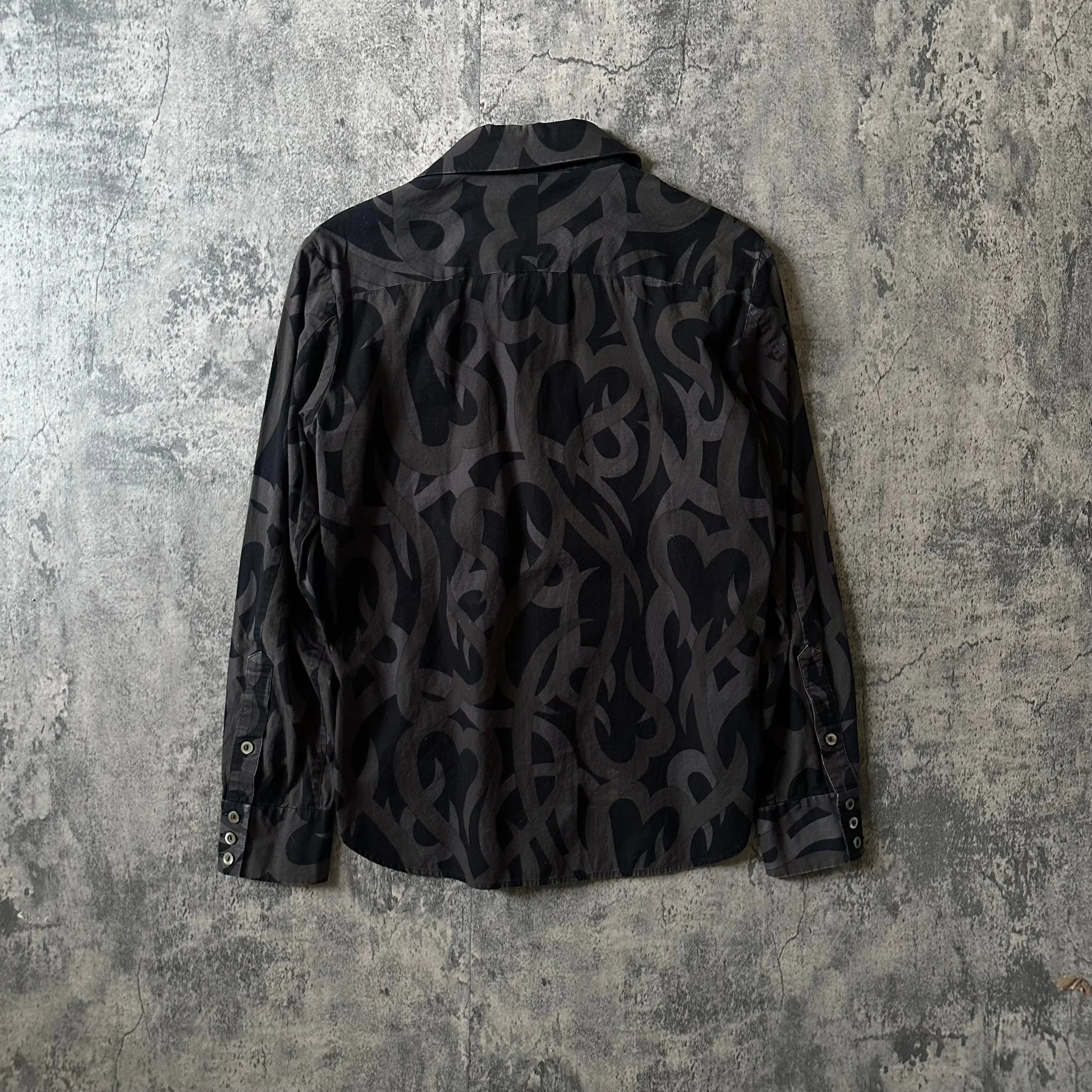 AW04 Number (N)ine Japan Exclusive “Tribal Print” Button-Up - 269archive