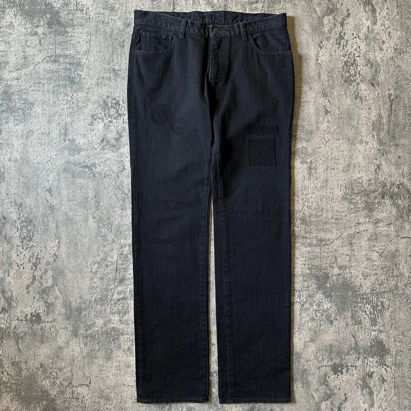 AW04 Number (N)ine “Give Peace a Chance” Patch Denim - 269archive