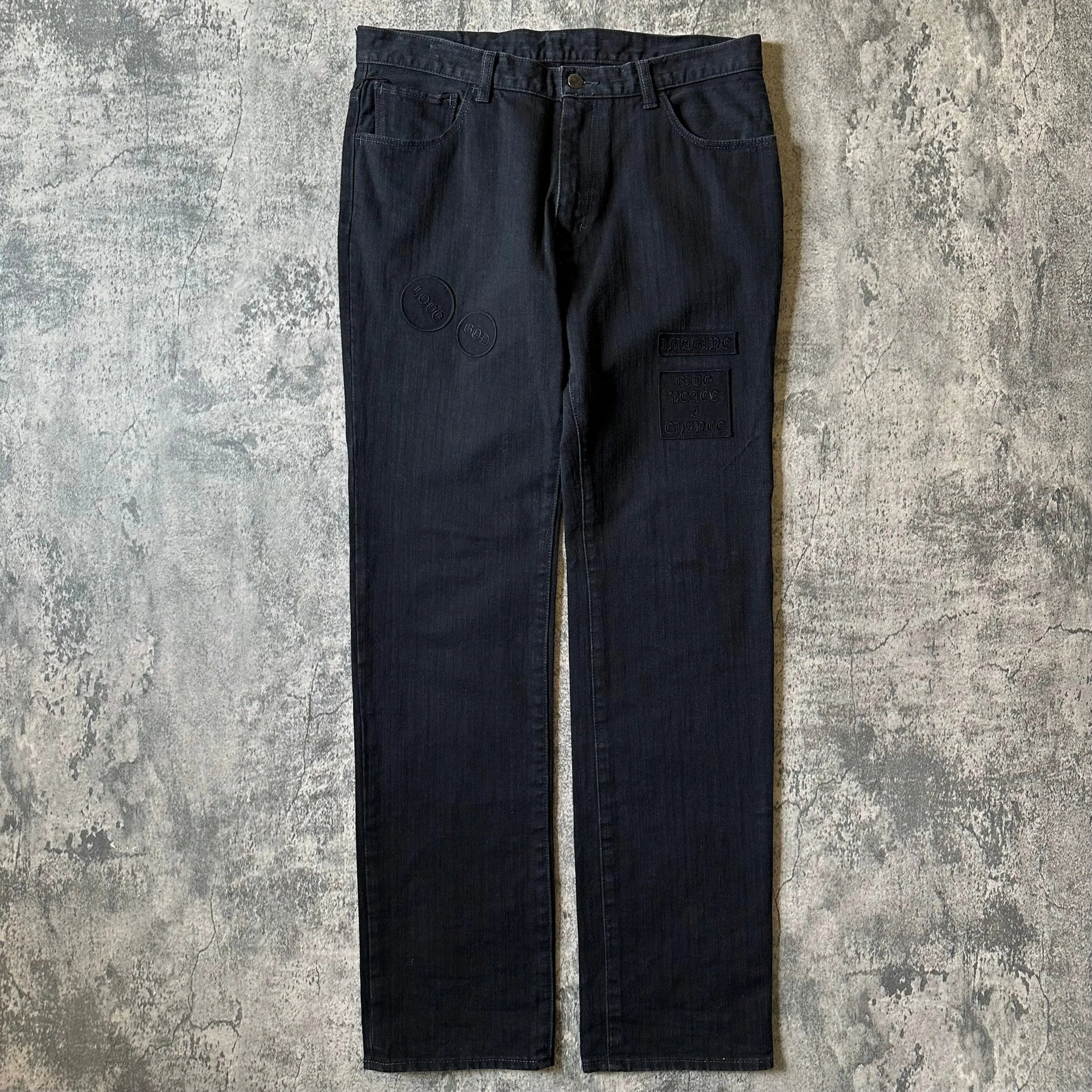 AW04 Number (N)ine “Give Peace a Chance” Patch Denim - 269archive