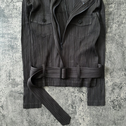 AW06 Issey Miyake Pleats Please “Detachable Fur” Pleated Jacket - 269archive