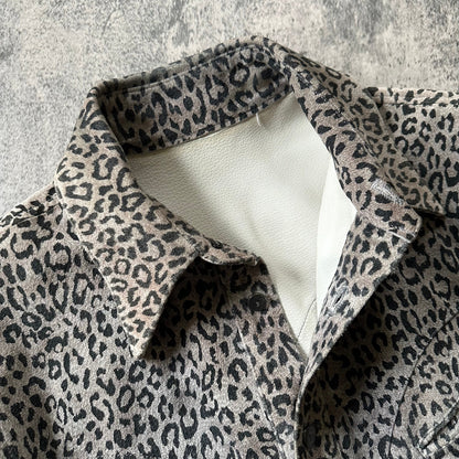 ‘Leopard Print’ Leather Western Shirt   269archive