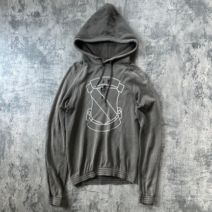 AW01 ‘Standards’ Distressed Shield Hoodie   269archive