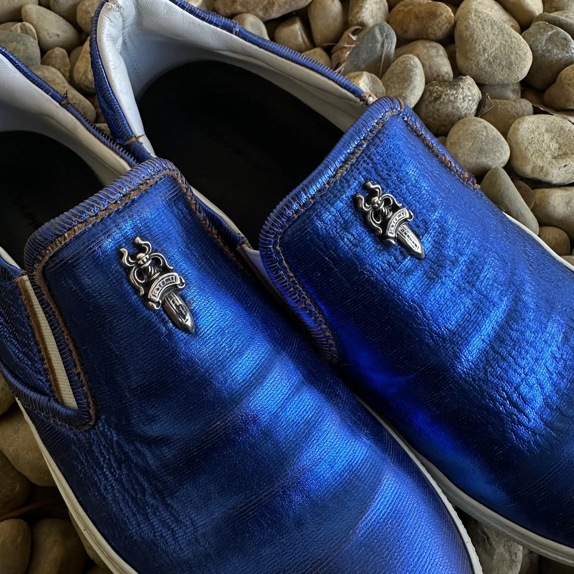 Chrome Hearts “Dagger” Metallic Slip-Ons - 269archive