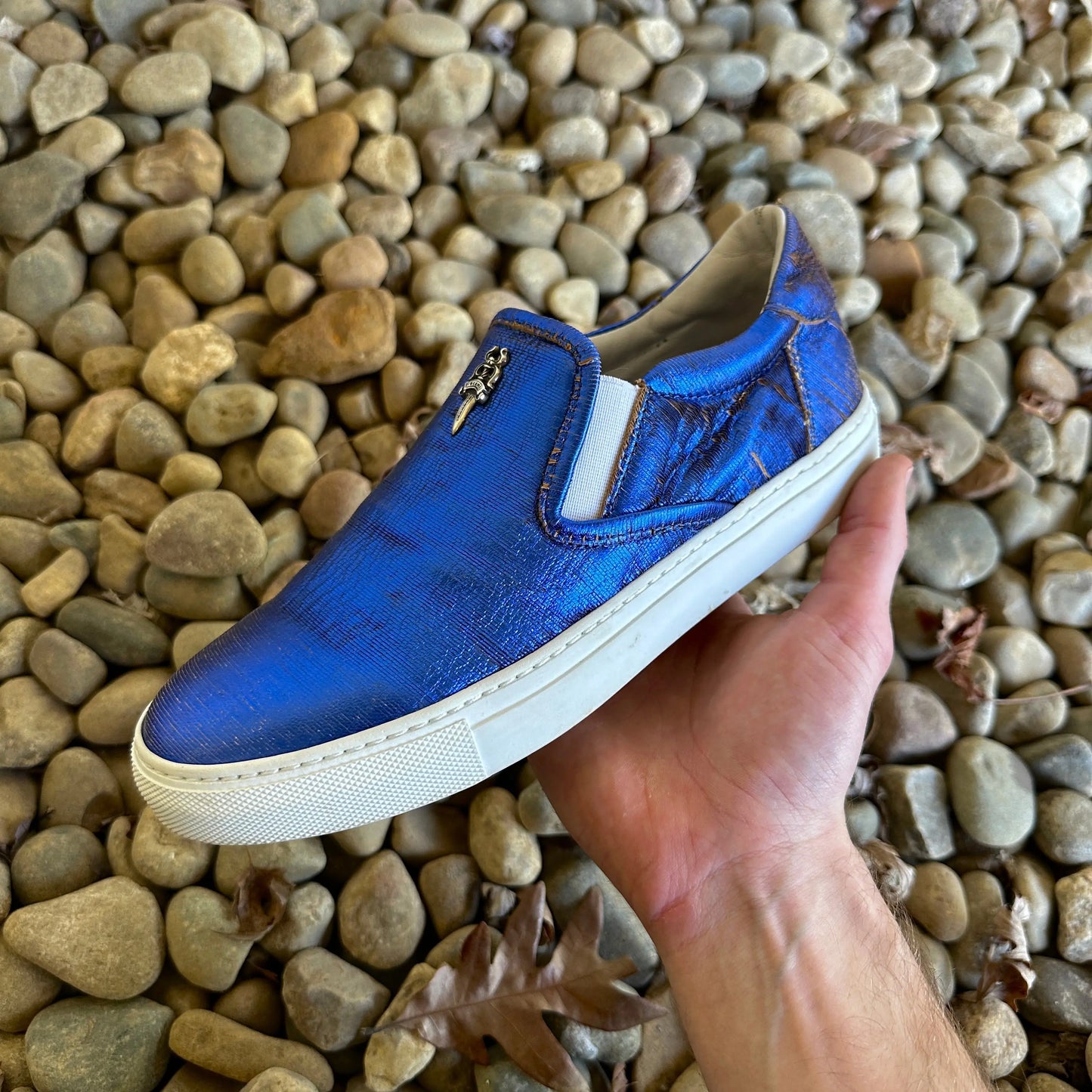 Chrome Hearts “Dagger” Metallic Slip-Ons - 269archive