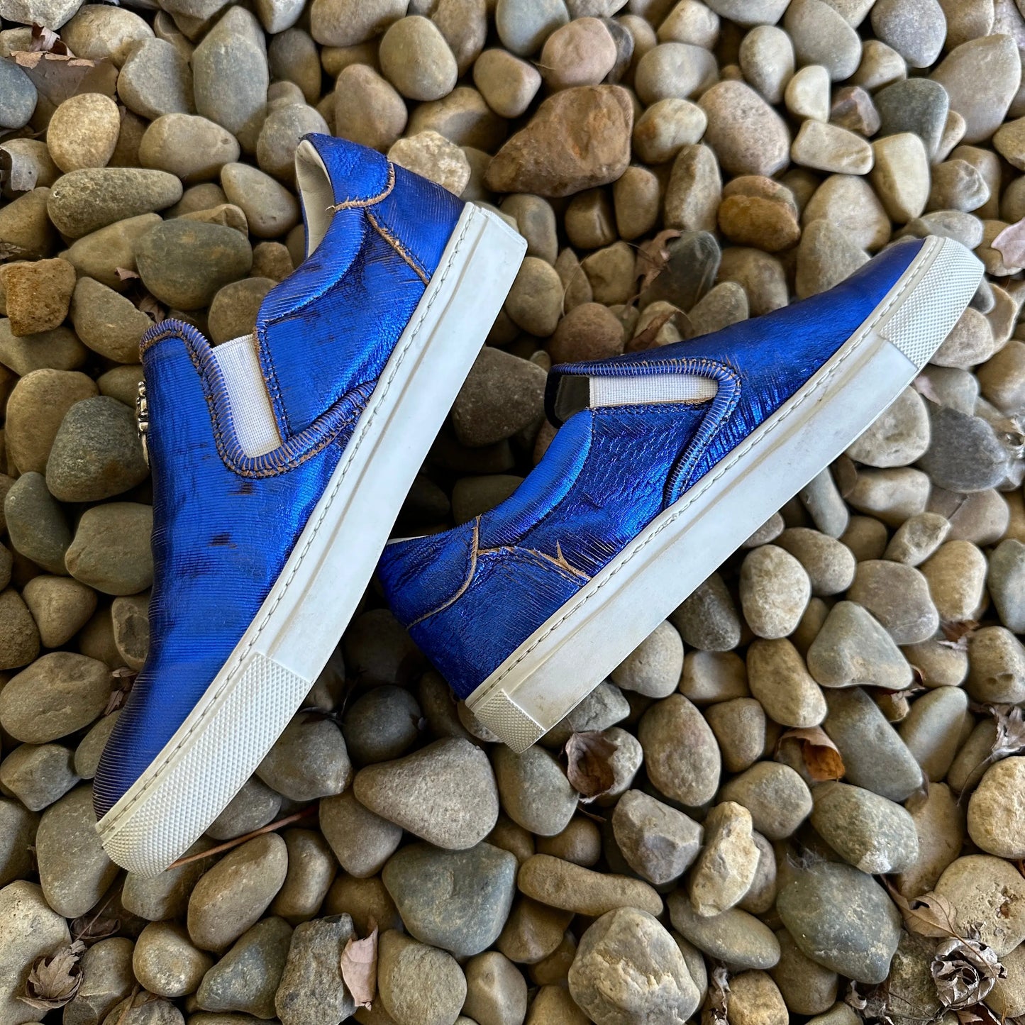 Chrome Hearts “Dagger” Metallic Slip-Ons - 269archive