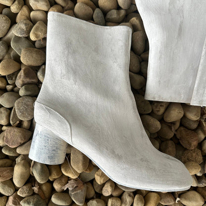 ‘Painted’ Concrete White Tabi Boots  Shoes 269archive