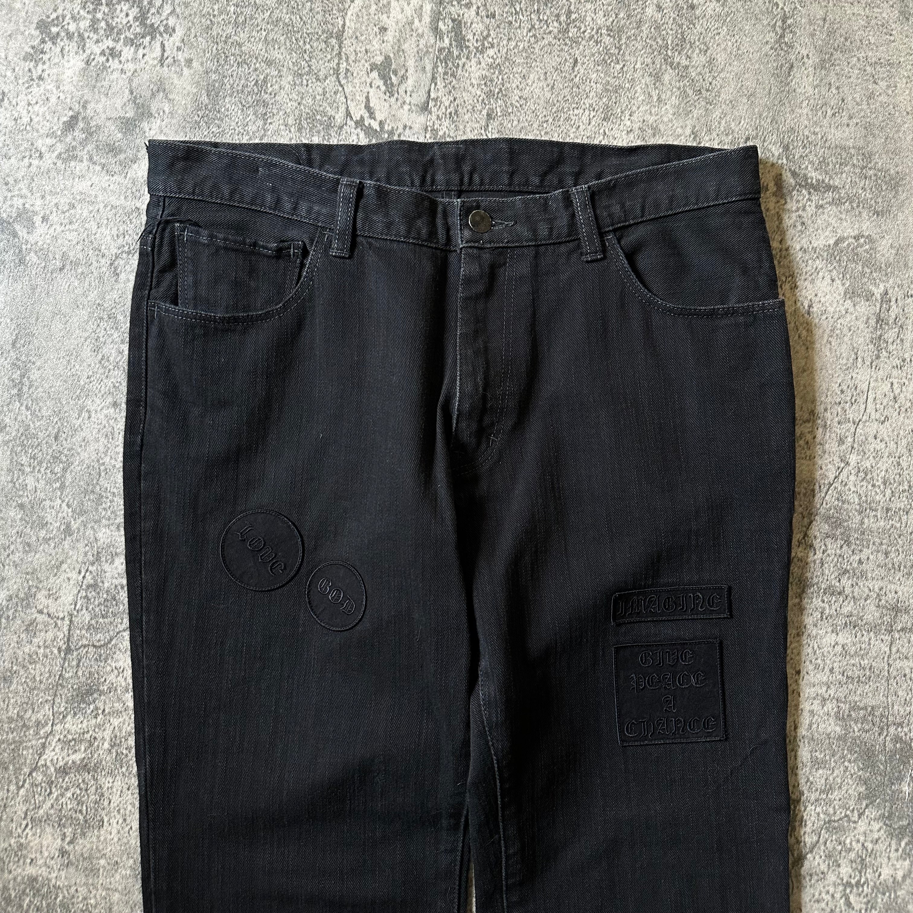 AW04 Number (N)ine “Give Peace a Chance” Patch Denim