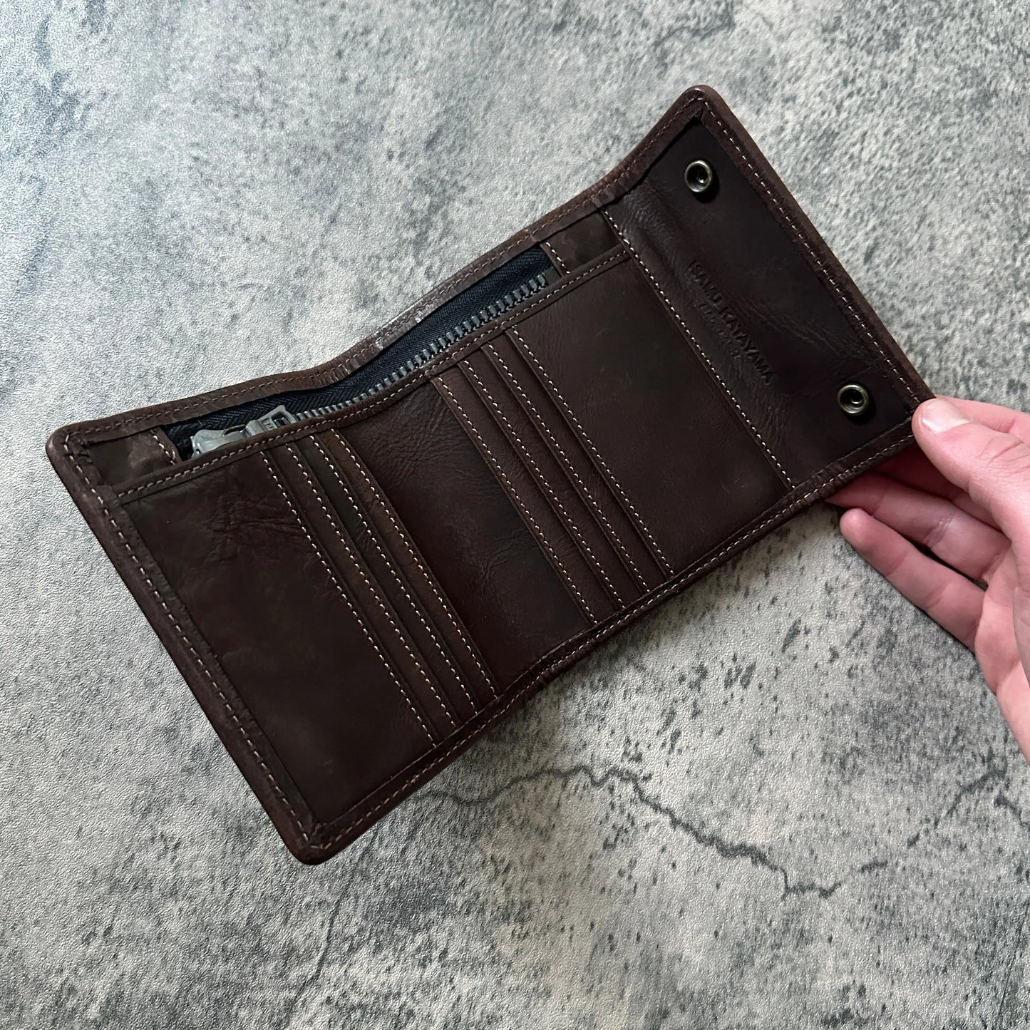 Isamu Katayama Backlash “Button-Snap” Leather Wallet - 269archive