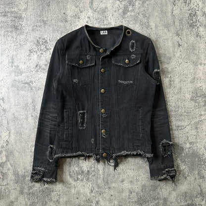 L.G.B. Distressed Removable Collar Denim Jacket - 269archive