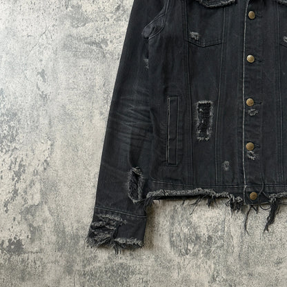 L.G.B. Distressed Removable Collar Denim Jacket - 269archive