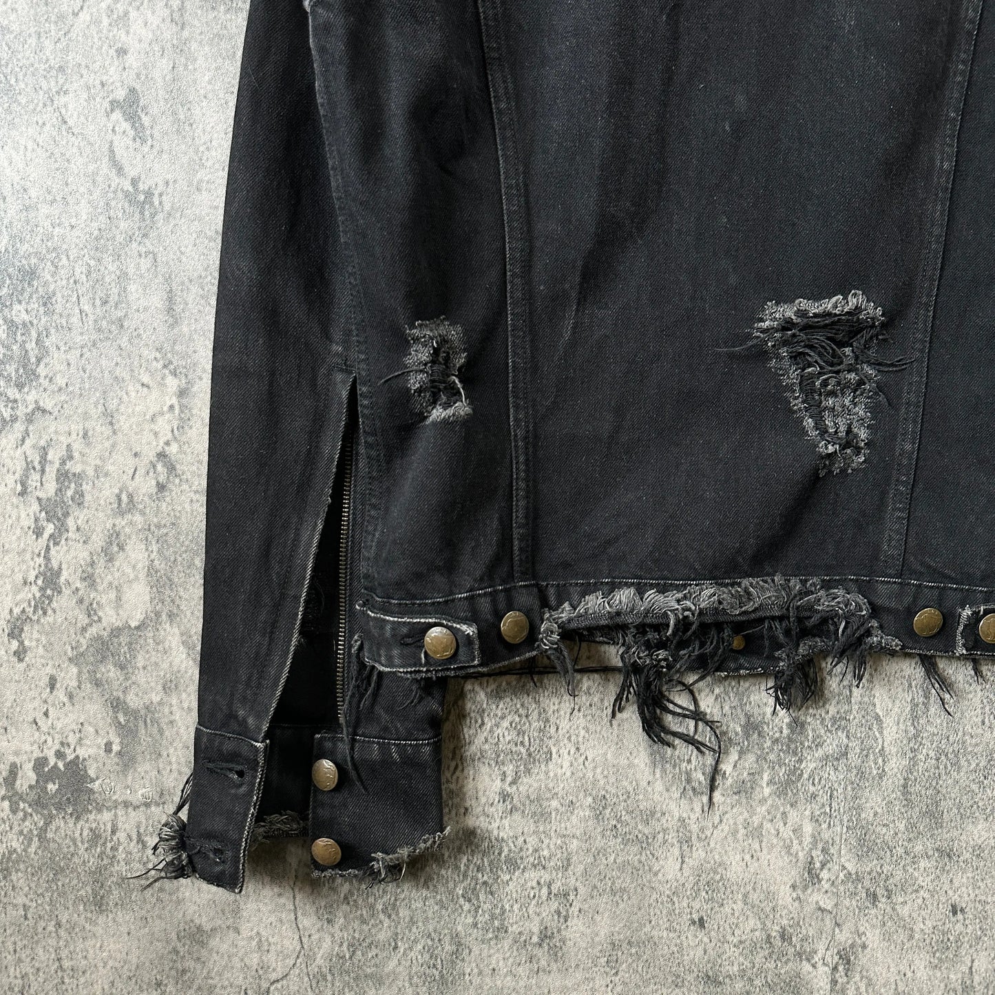L.G.B. Distressed Removable Collar Denim Jacket - 269archive