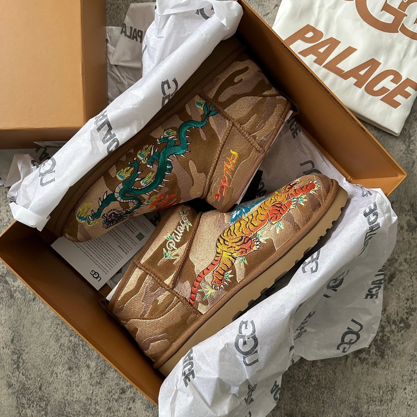 Palace x Ugg “Tigers and Dragons” Chestnut Ultra Mini Boot - 269archive