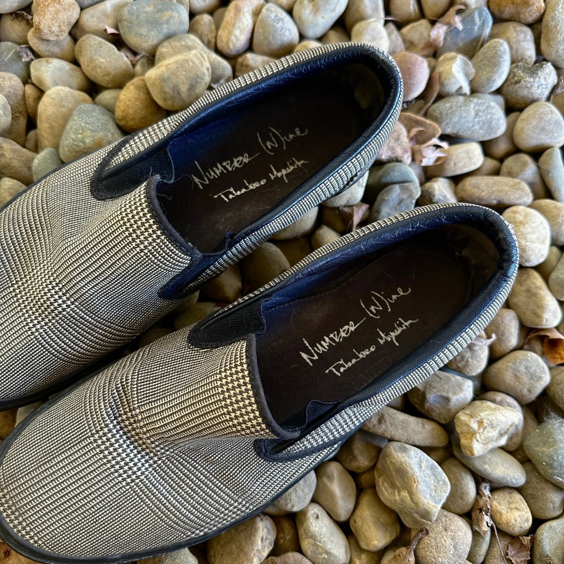 SS05 Number (N)ine “Nightcrawler” Houndstooth Slip-Ons - 269archive