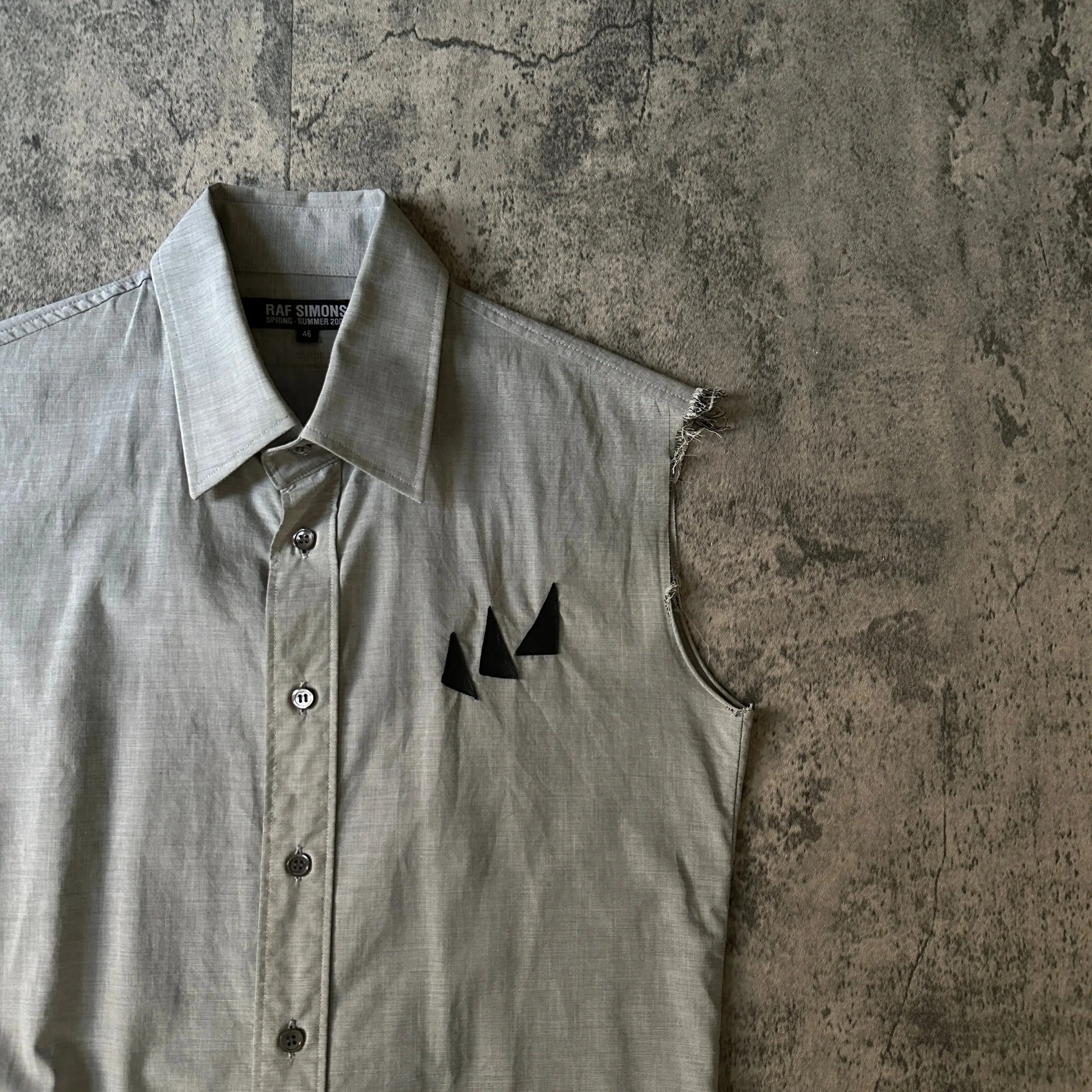 SS05 Raf Simons “History of the World” Cut-Off Shirt - 269archive