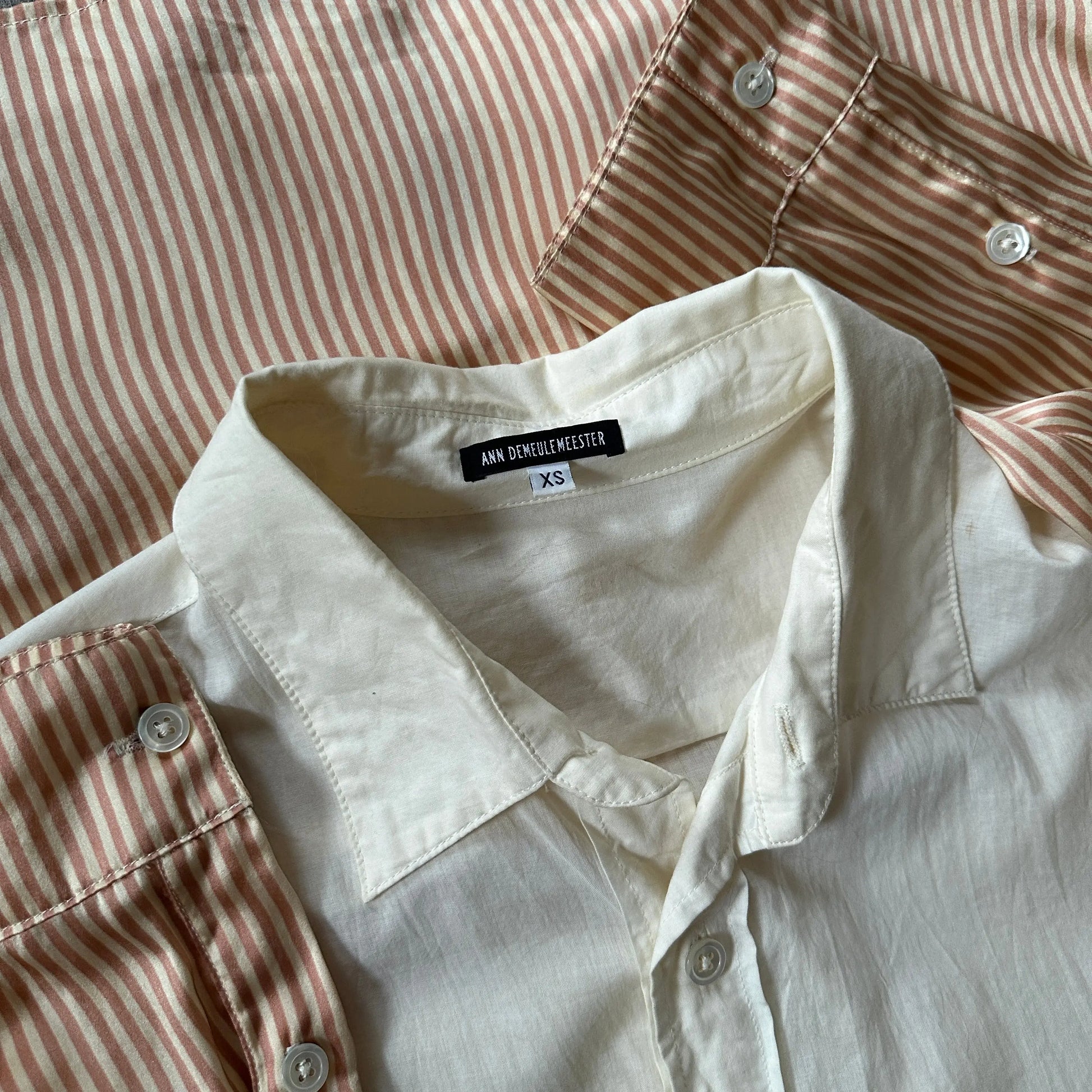 SS08 Ann Demeulemeester Runway “Striped Silk” Layered Button-Up - 269archive