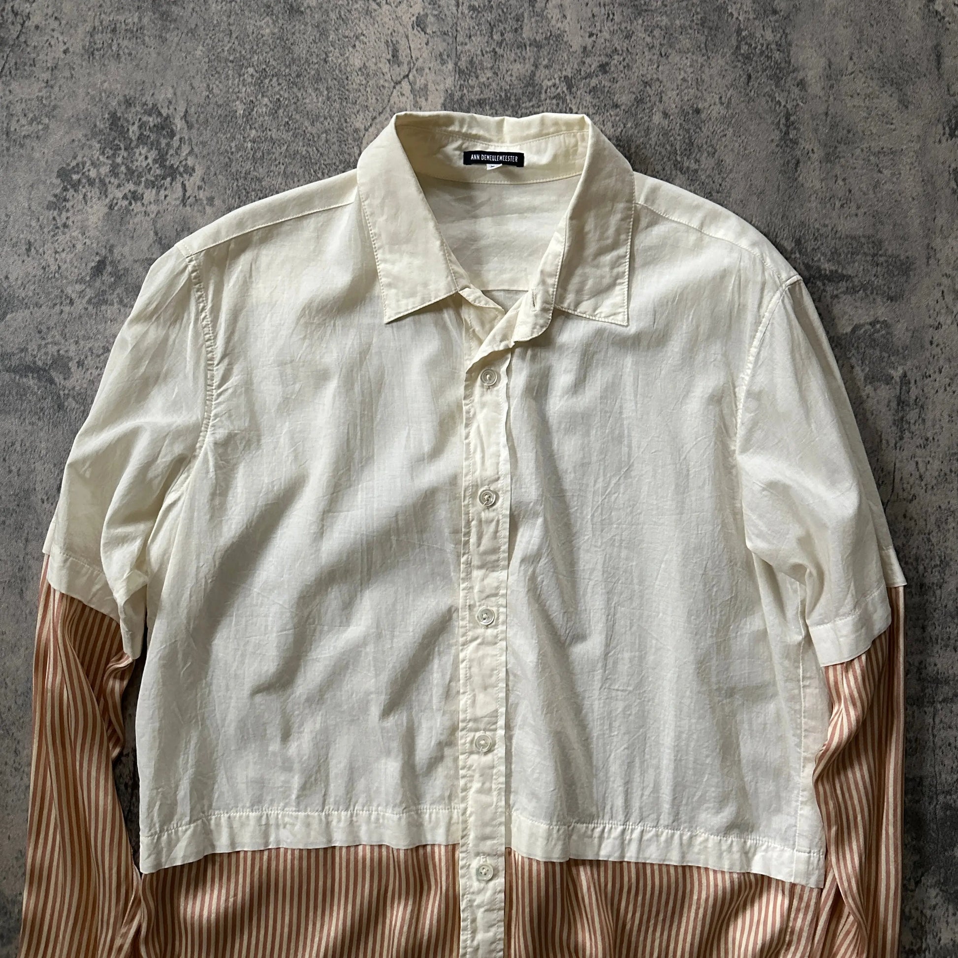SS08 Ann Demeulemeester Runway “Striped Silk” Layered Button-Up - 269archive