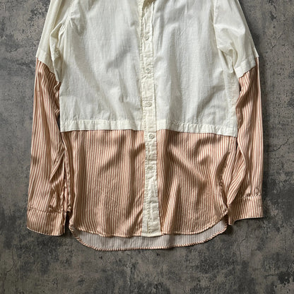 SS08 Ann Demeulemeester Runway “Striped Silk” Layered Button-Up - 269archive