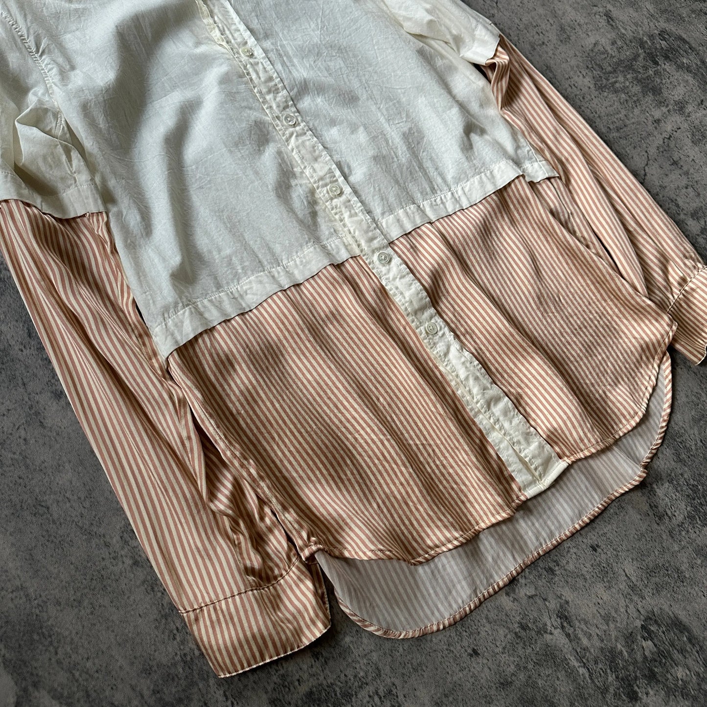 SS08 Ann Demeulemeester Runway “Striped Silk” Layered Button-Up - 269archive