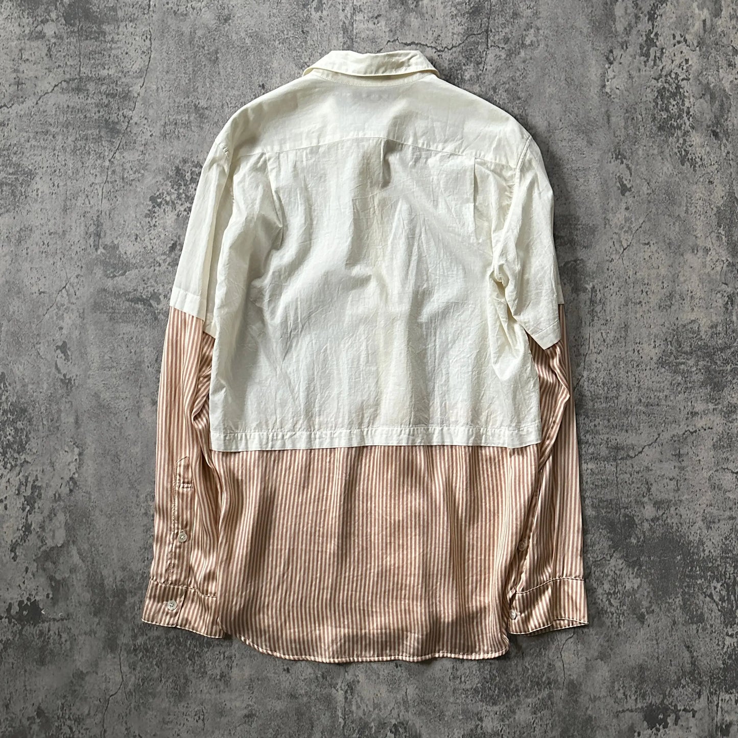 SS08 Ann Demeulemeester Runway “Striped Silk” Layered Button-Up - 269archive