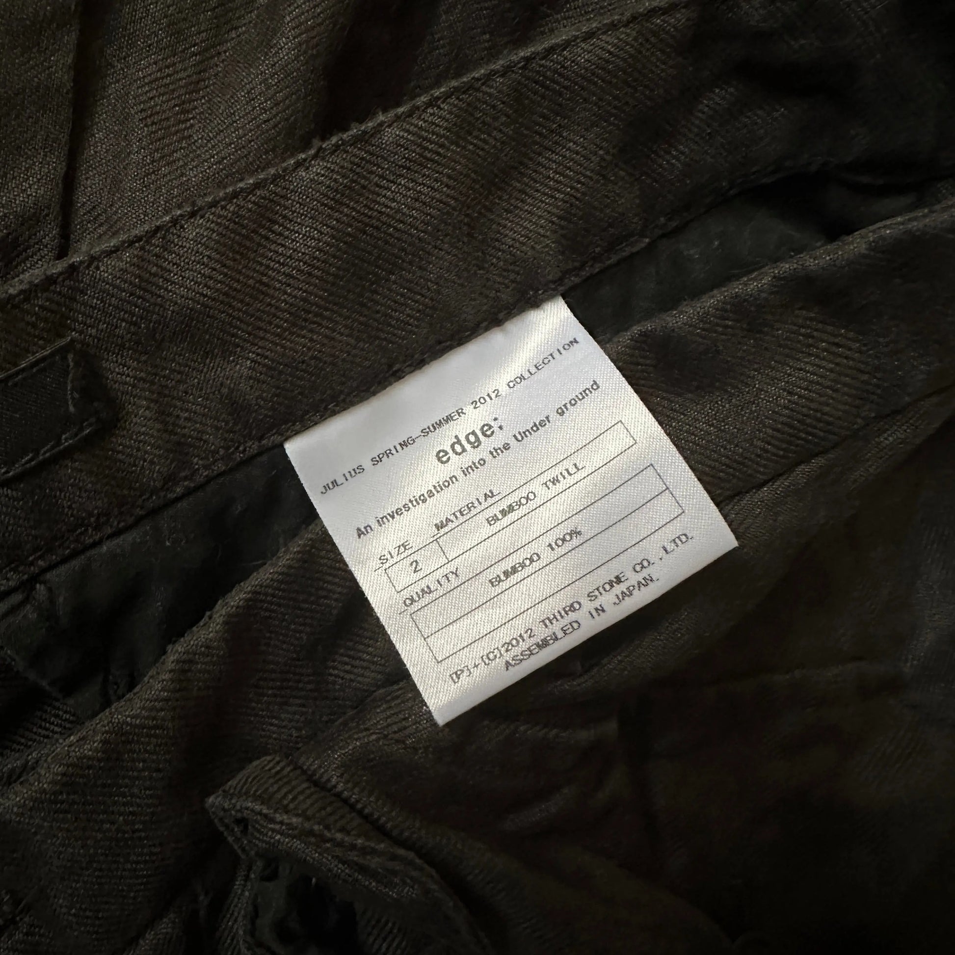 SS12 Julius_7 “Bumboo Twill” Gas Mask Cargo Shorts - 269archive