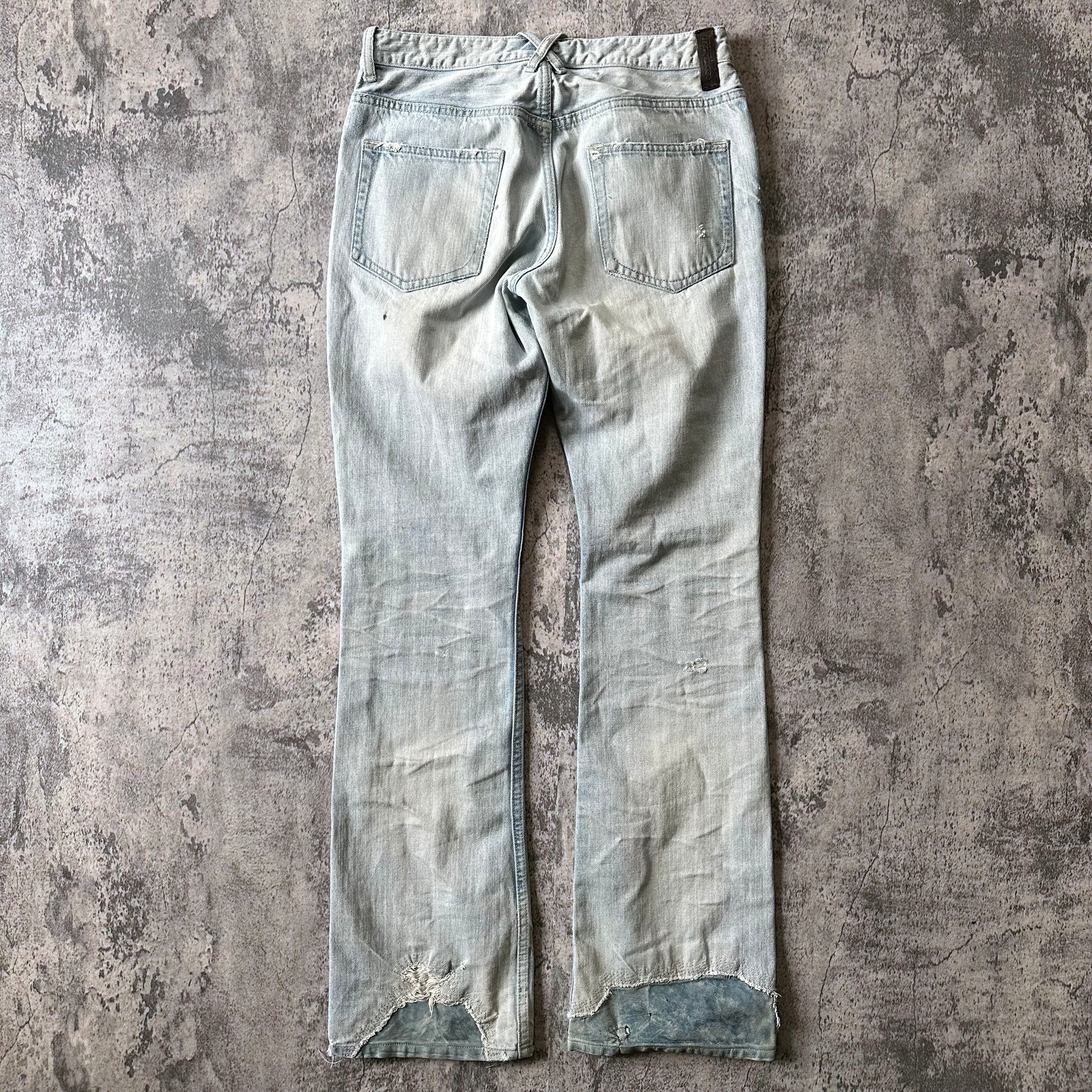 ‘Leather Repair’ Distressed Denim  Pants 269archive