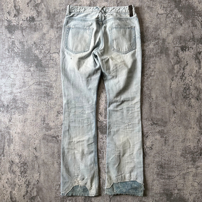 ‘Leather Repair’ Distressed Denim  Pants 269archive