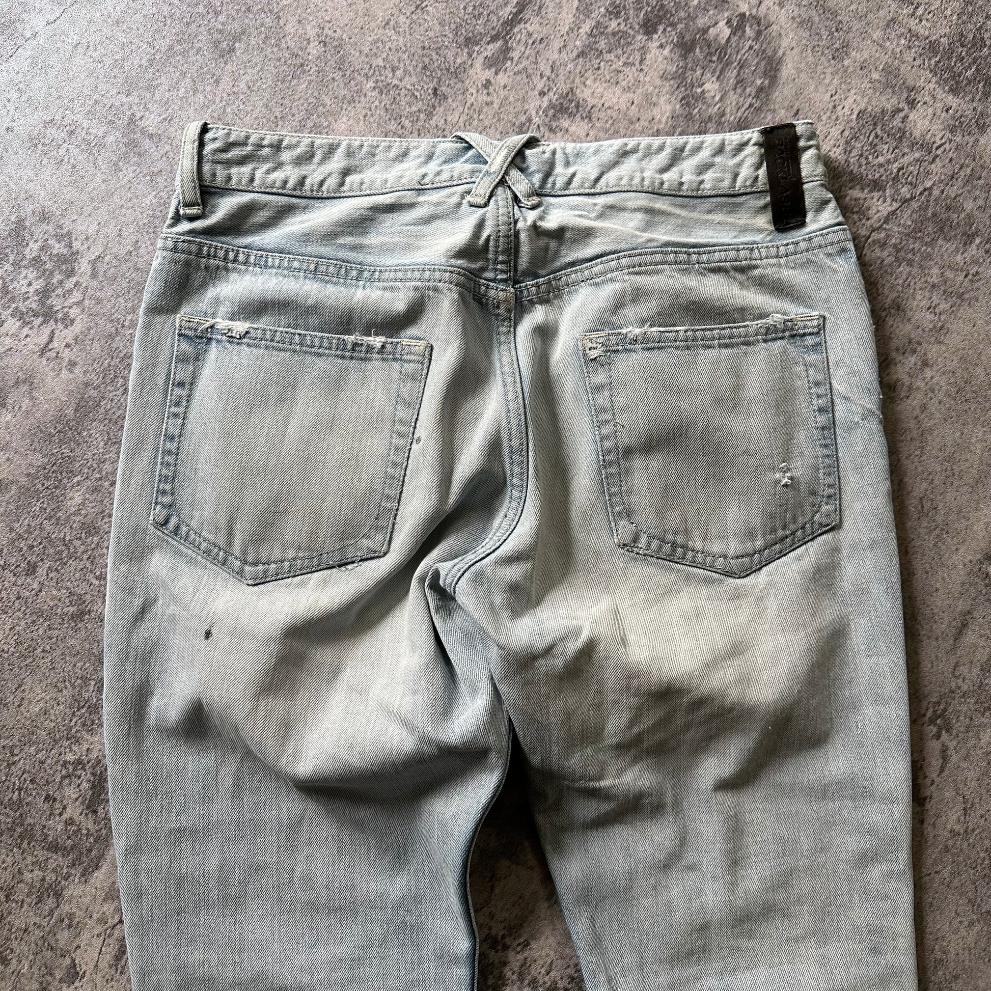 ‘Leather Repair’ Distressed Denim  Pants 269archive