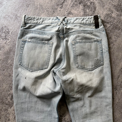 ‘Leather Repair’ Distressed Denim  Pants 269archive