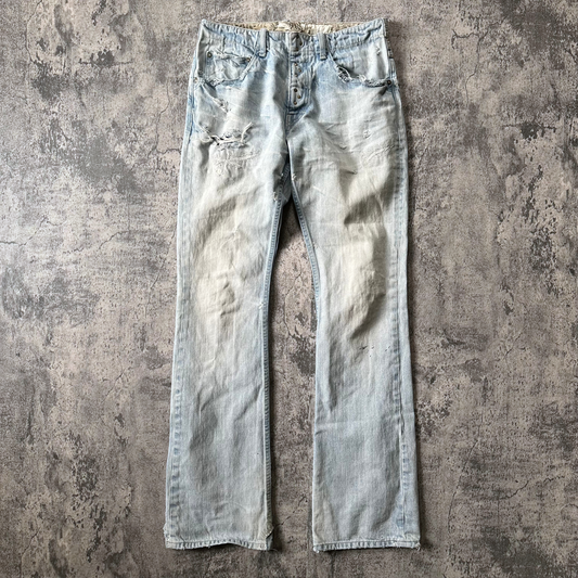 ‘Leather Repair’ Distressed Denim  Pants 269archive