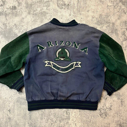 Distressed Suede Varsity Jacket - 269archive