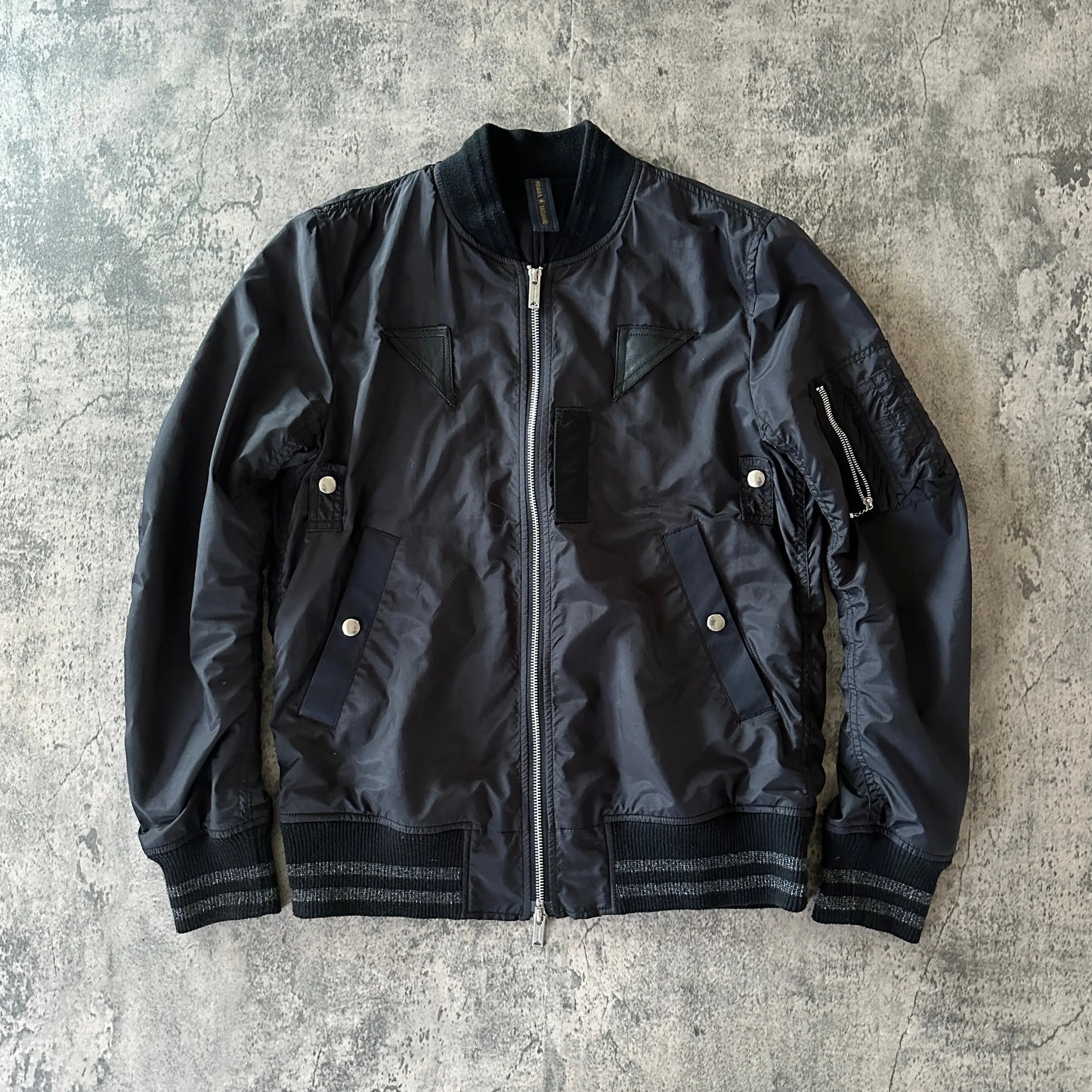 Miharayasuhiro Leather Patch Bomber Jacket - 269archive
