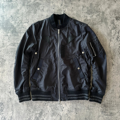 Miharayasuhiro Leather Patch Bomber Jacket - 269archive
