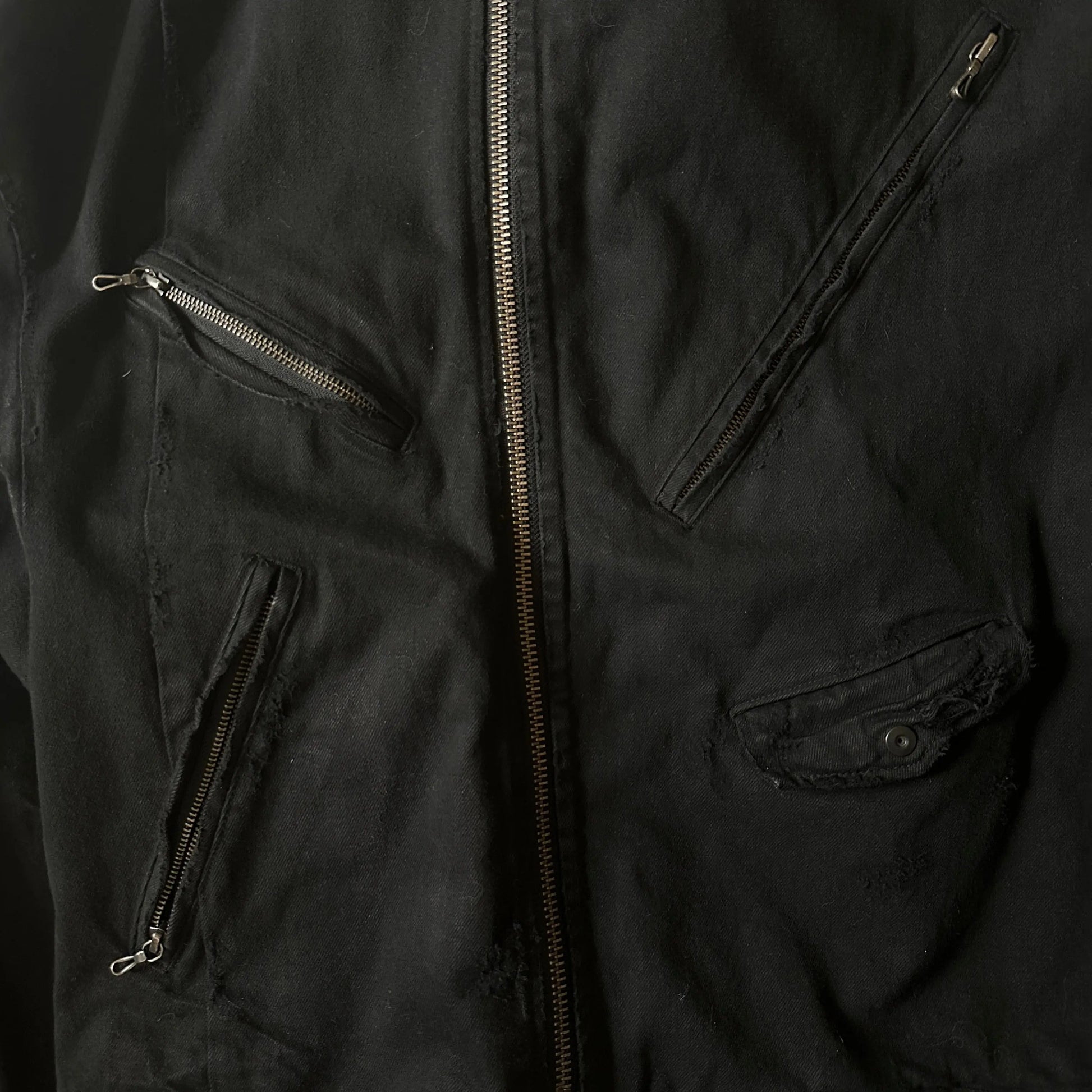 Pre-22 Sample Julius_7 Distressed Asymmetric 12oz Denim Jacket - 269archive