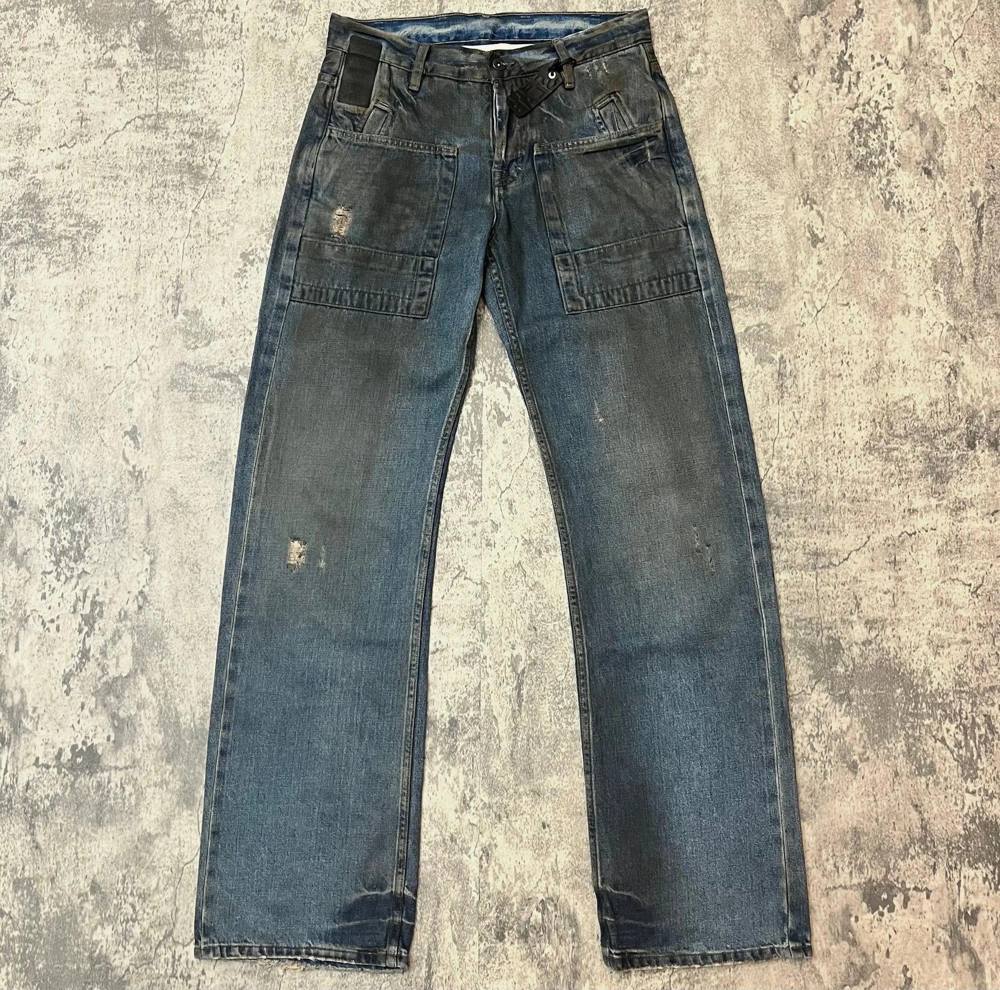 Rick Owens SLAB Distressed Mud-Wash Denim - 269archive