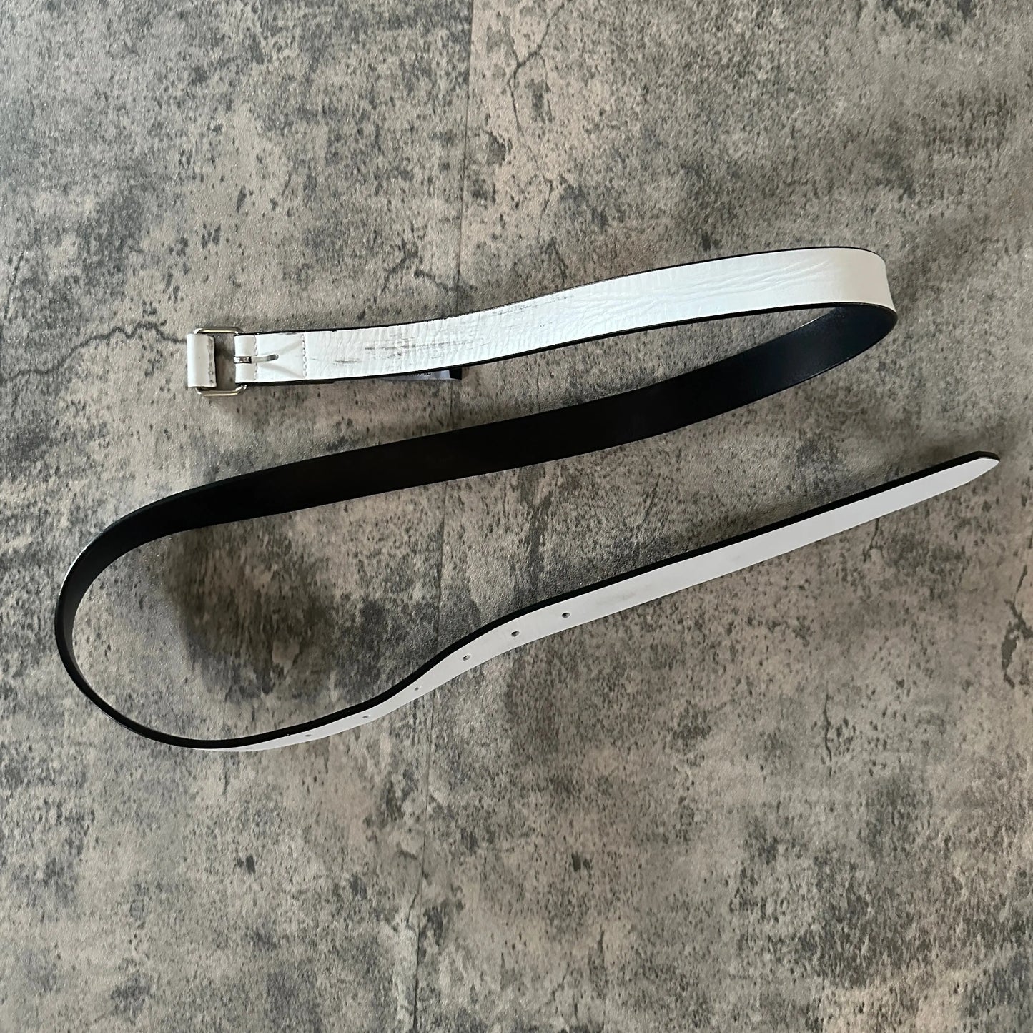 SS09 Raf Simons White Leather Belt - 269archive