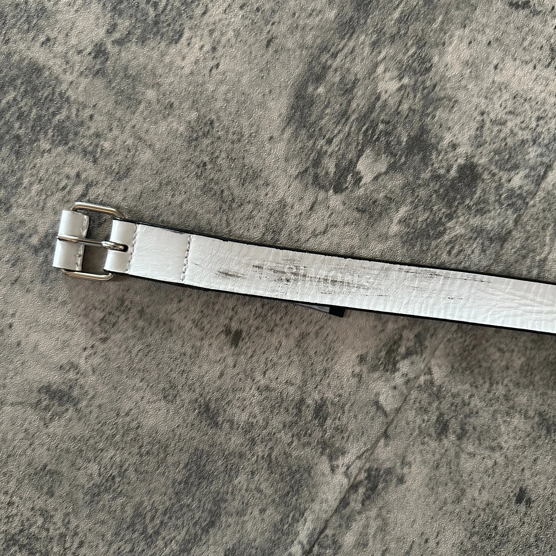 SS09 Raf Simons White Leather Belt - 269archive