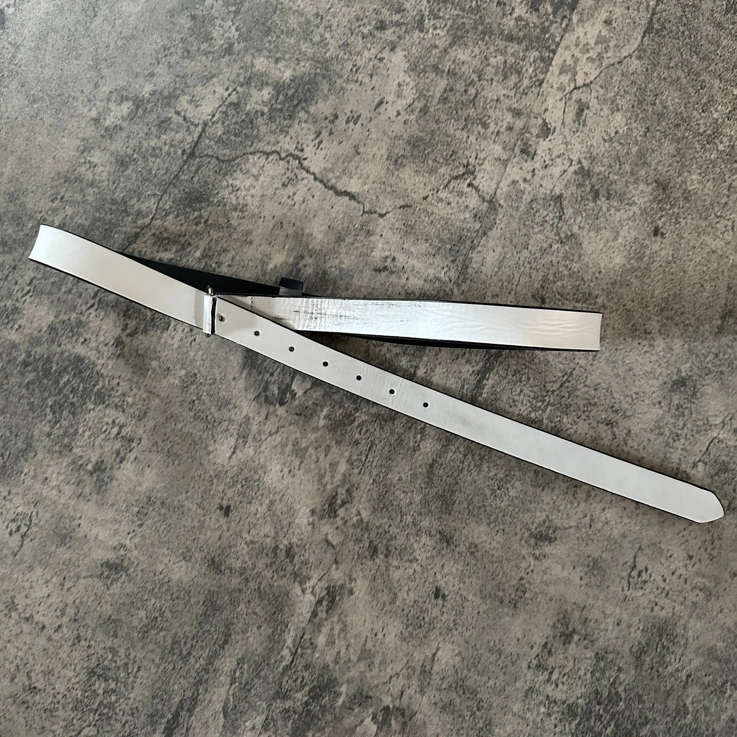 SS09 Raf Simons White Leather Belt - 269archive