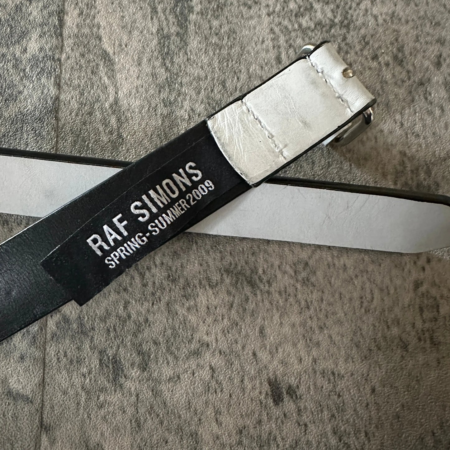SS09 Raf Simons White Leather Belt - 269archive