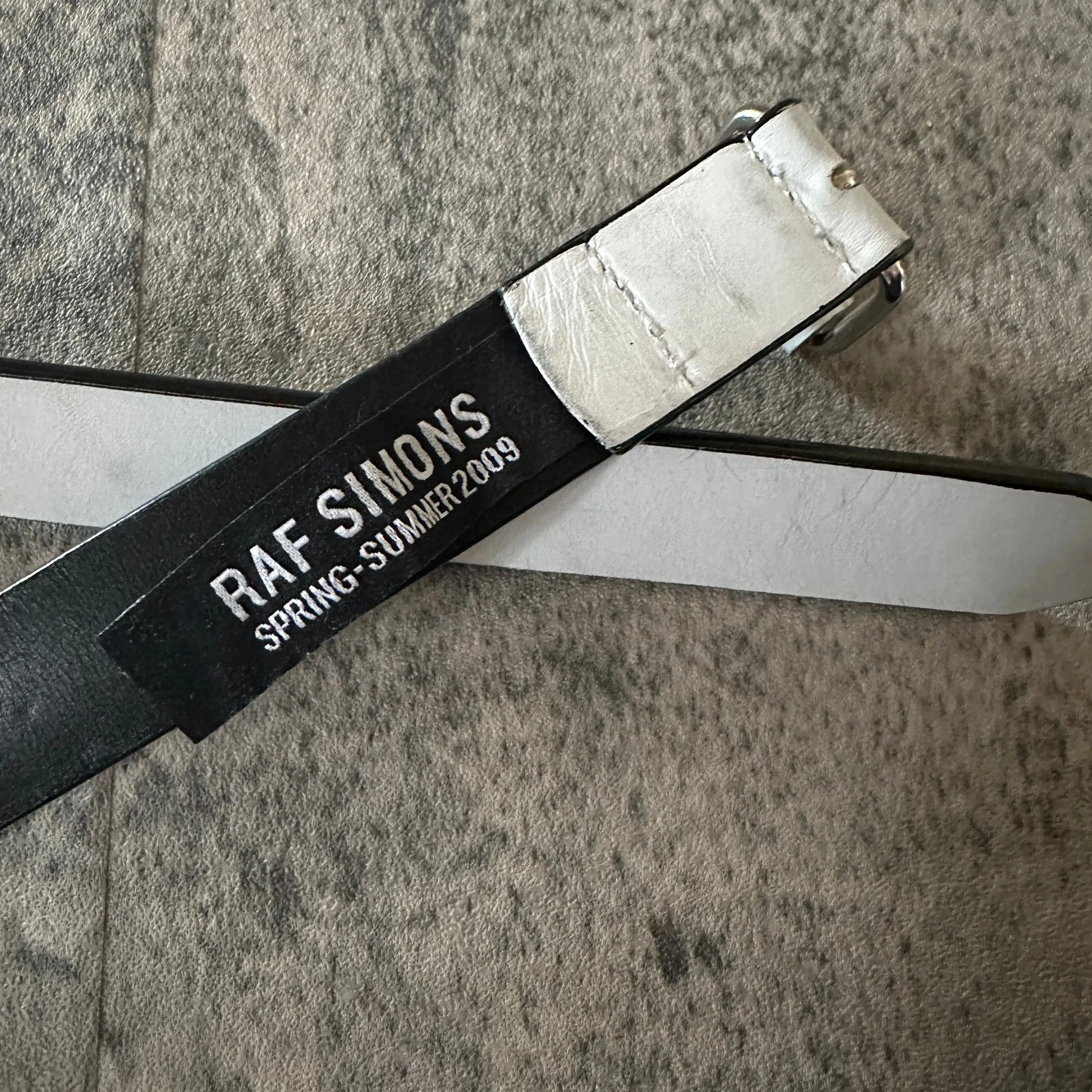 SS09 Raf Simons White Leather Belt - 269archive