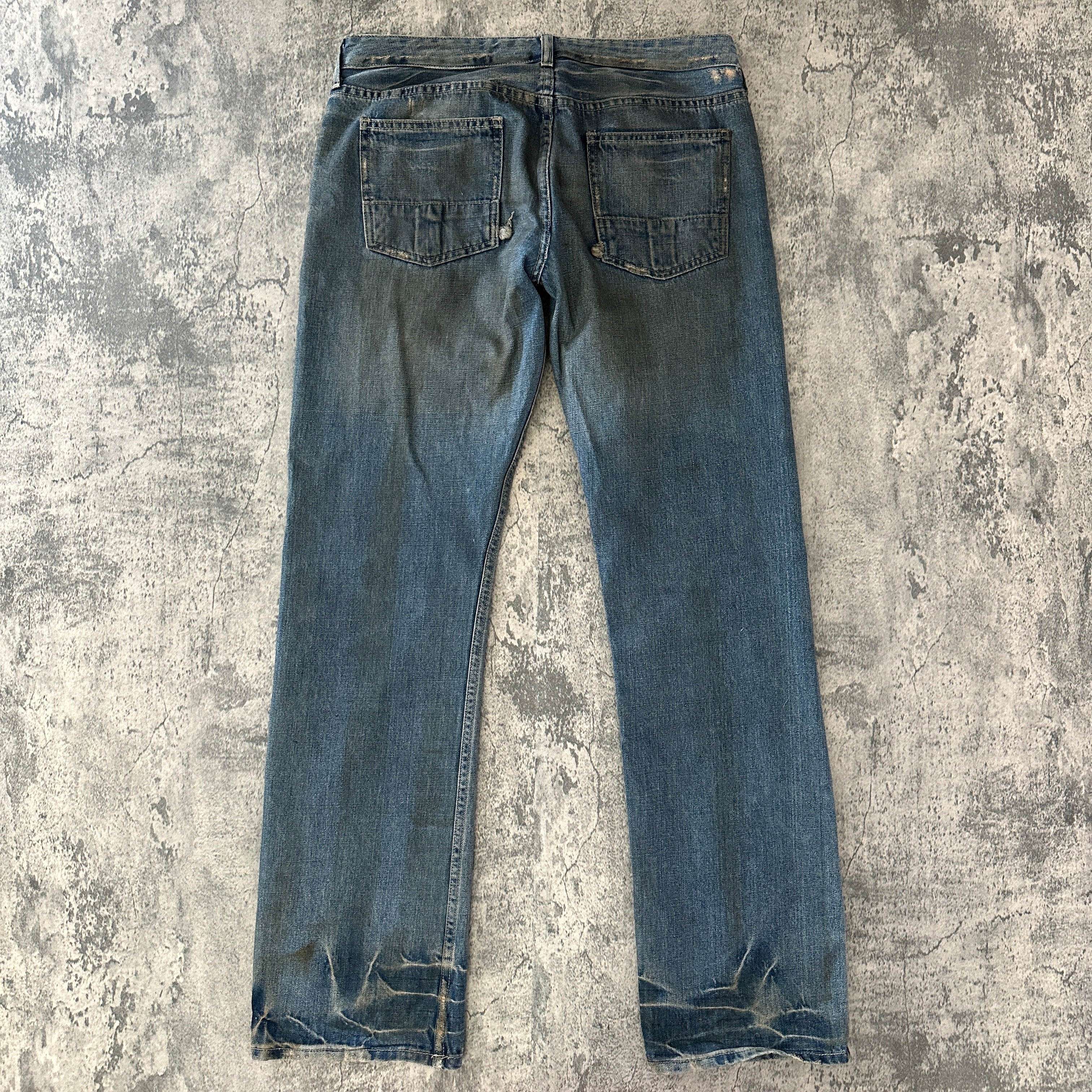 Rick Owens SLAB Distressed 5-Pocket Selvedge Jeans