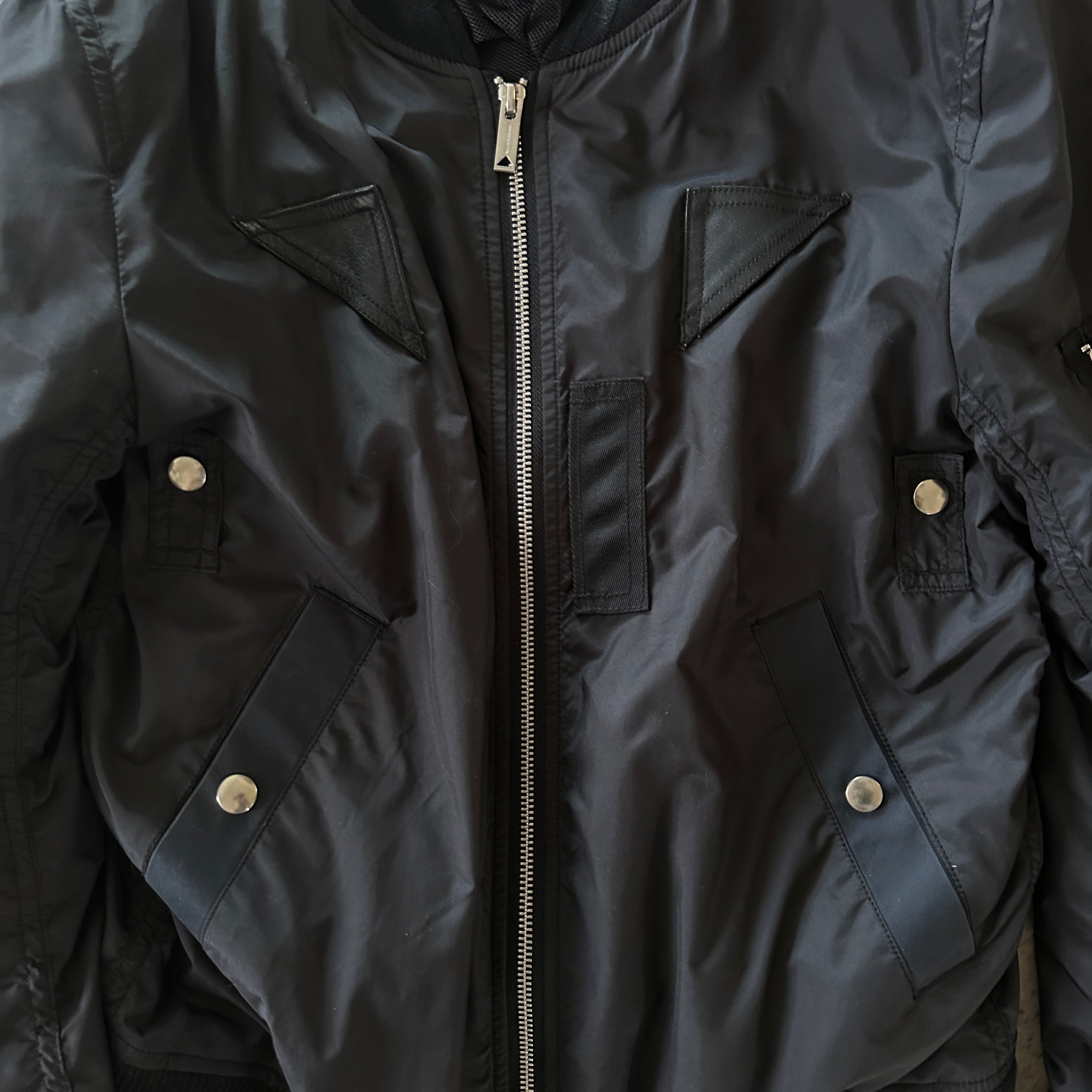 Miharayasuhiro Leather Patch Bomber Jacket