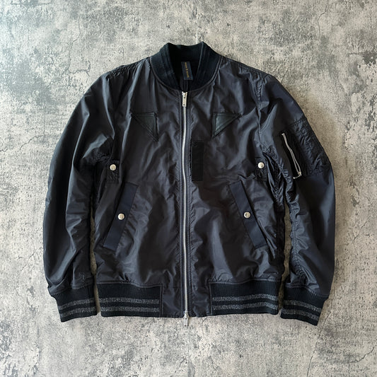 Miharayasuhiro Leather Patch Bomber Jacket
