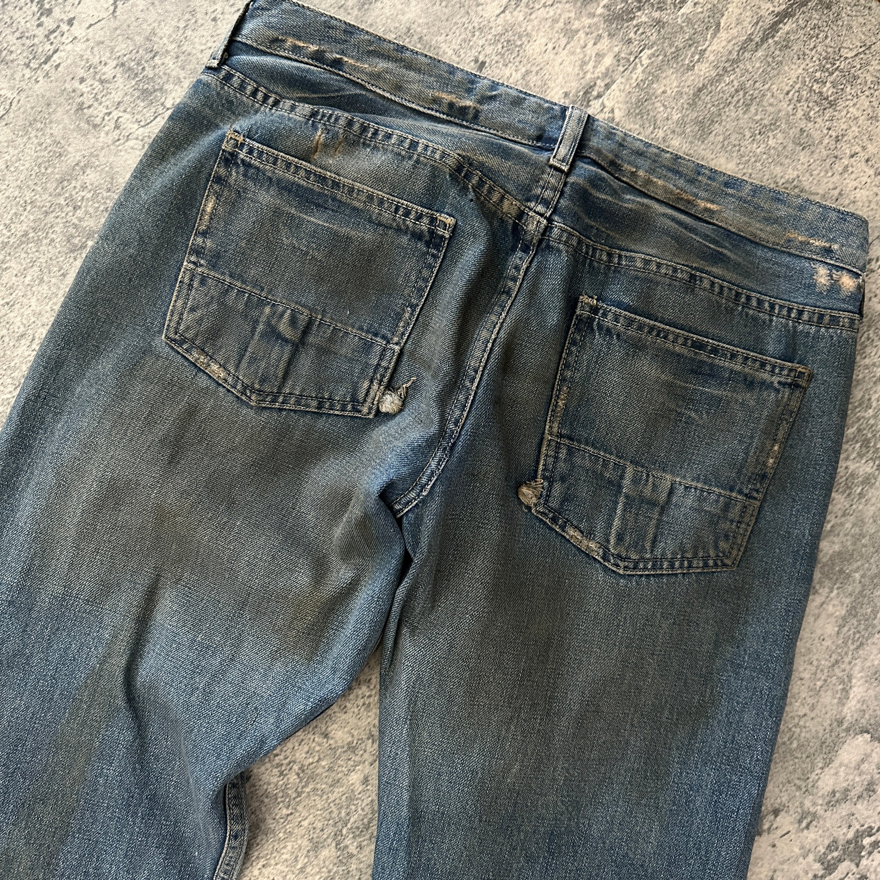 Rick Owens SLAB Distressed 5-Pocket Selvedge Jeans