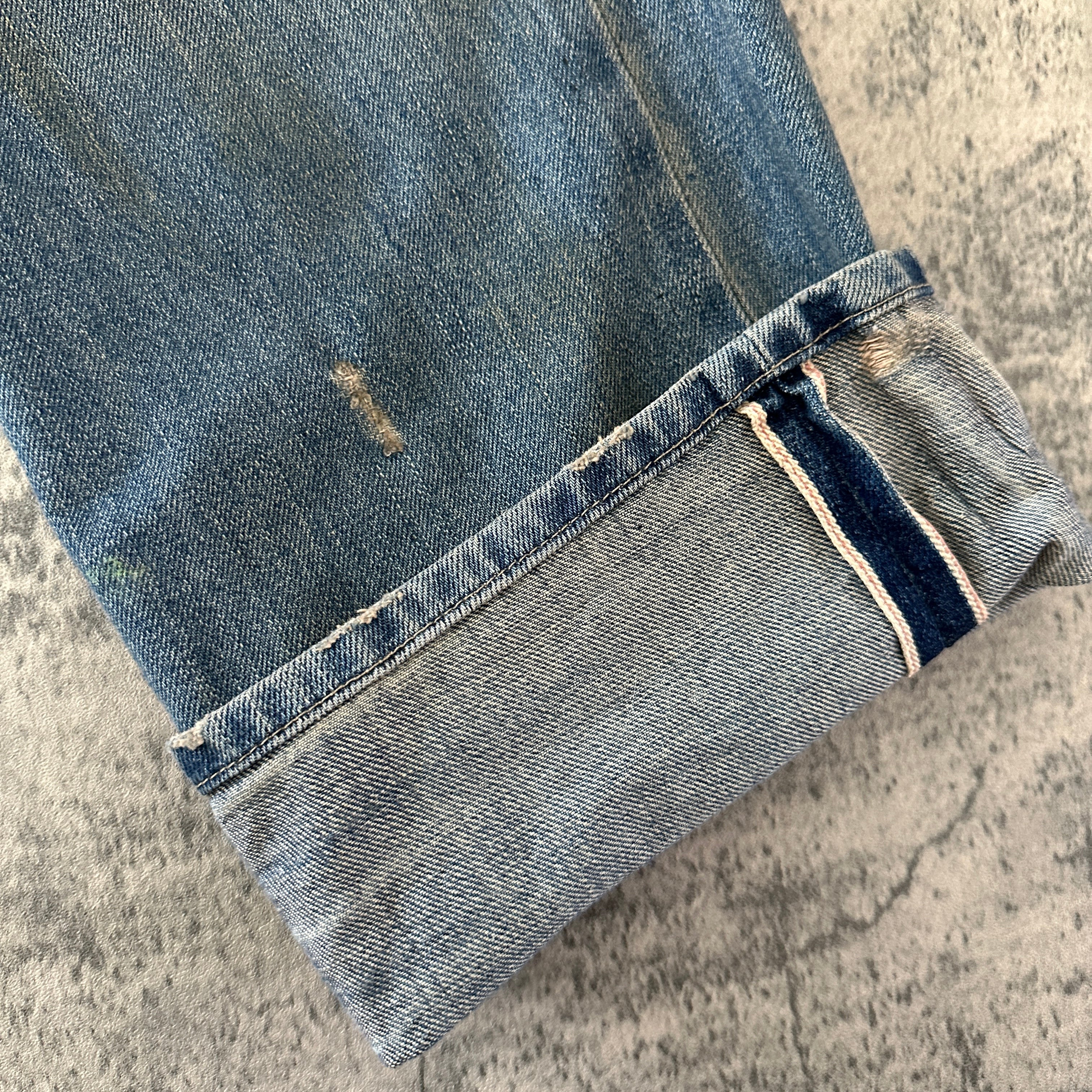 Rick Owens SLAB Distressed 5-Pocket Selvedge Jeans