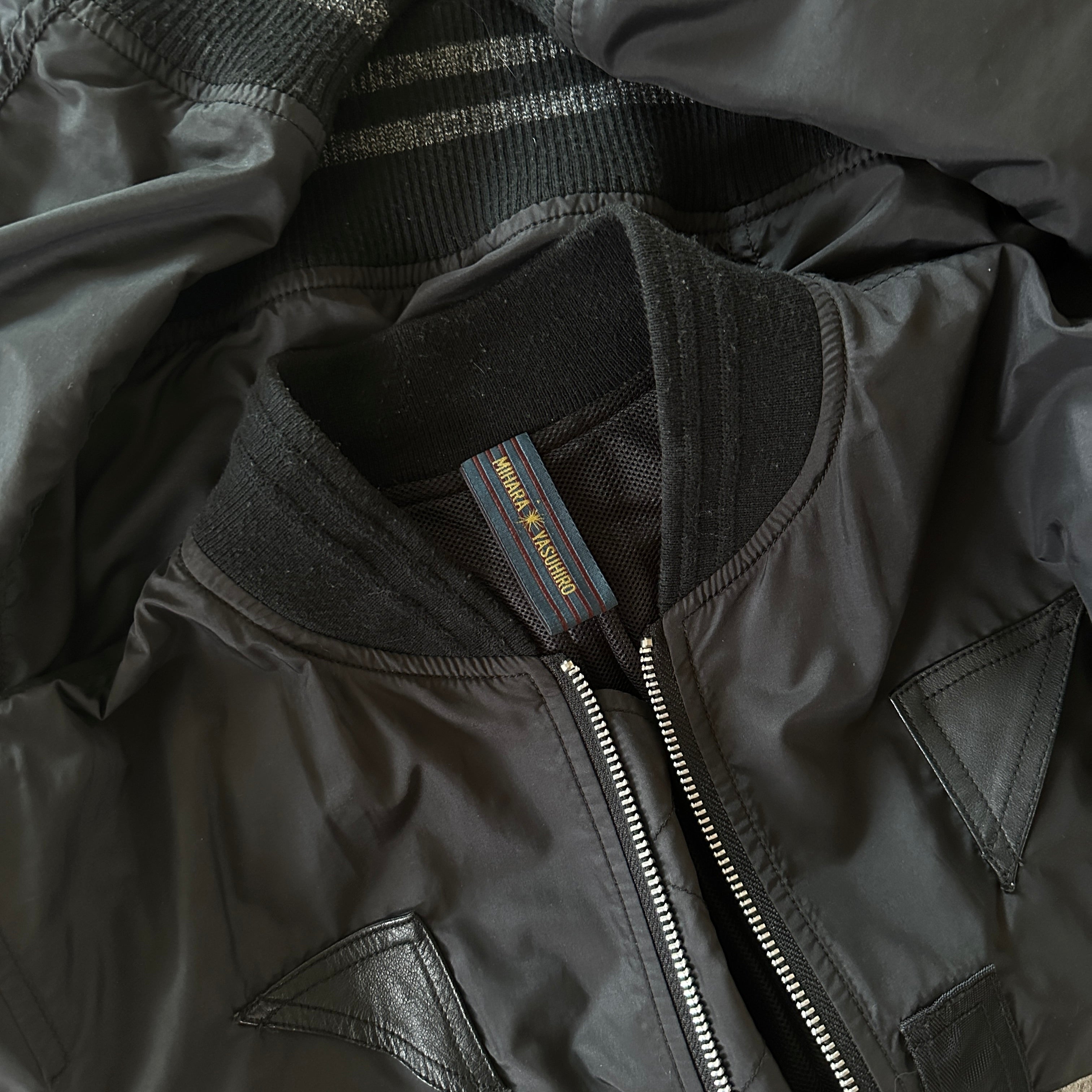 Miharayasuhiro Leather Patch Bomber Jacket