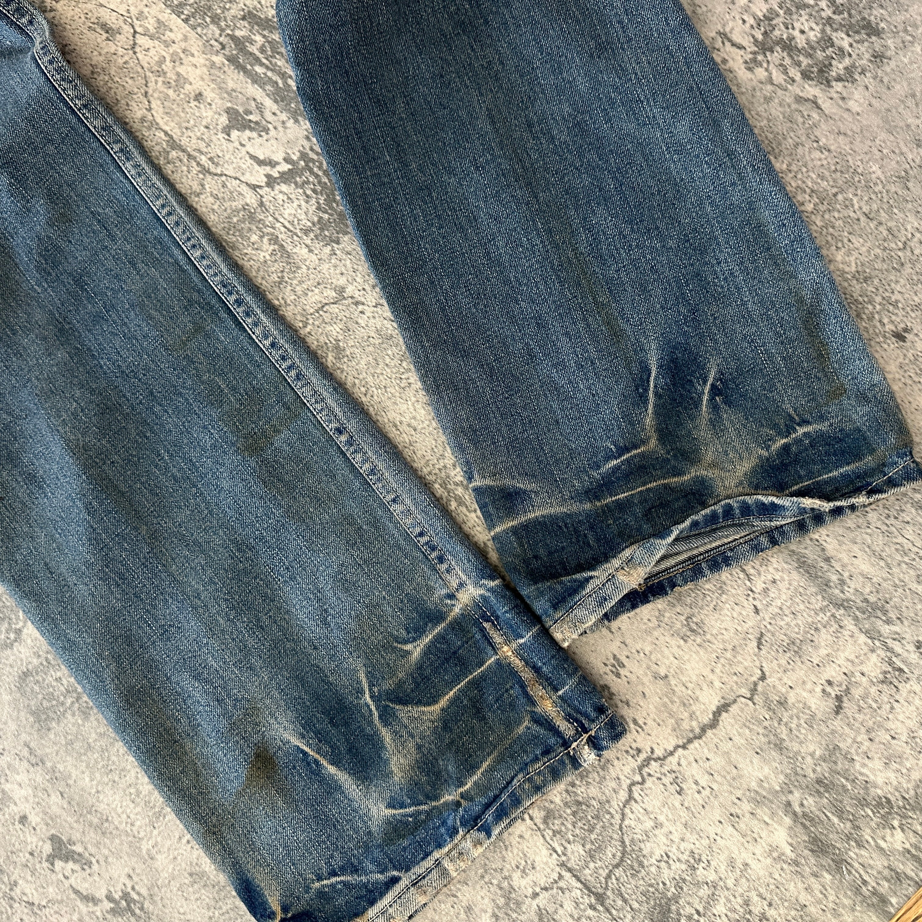 Rick Owens SLAB Distressed 5-Pocket Selvedge Jeans