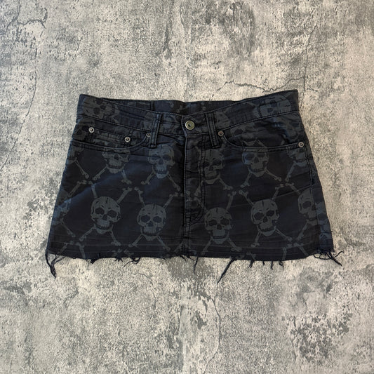 L.G.B. Skull-Patterned Mini Skirt