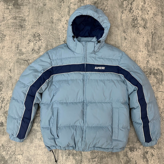 FW18 Supreme Stripe Paneled Down Jacket